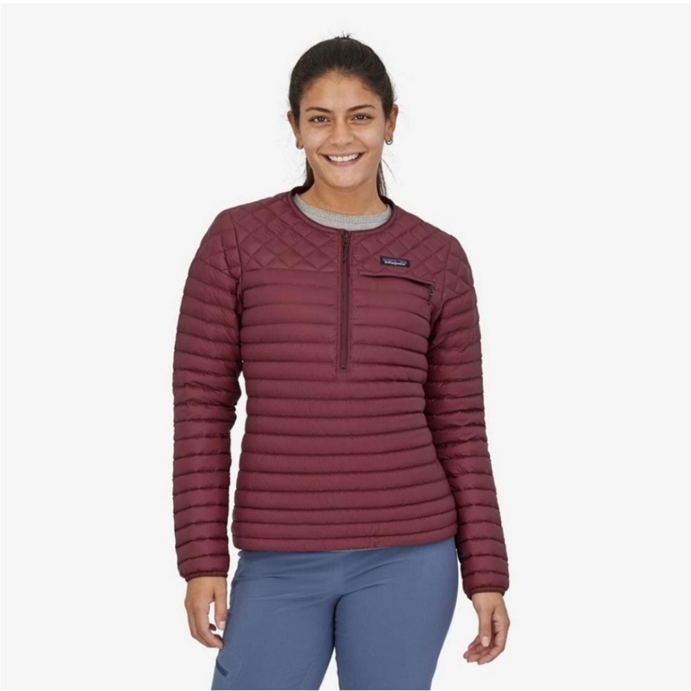 Patagonia Alplight Down Dark Ruby Zip Pullover Nw… - image 2